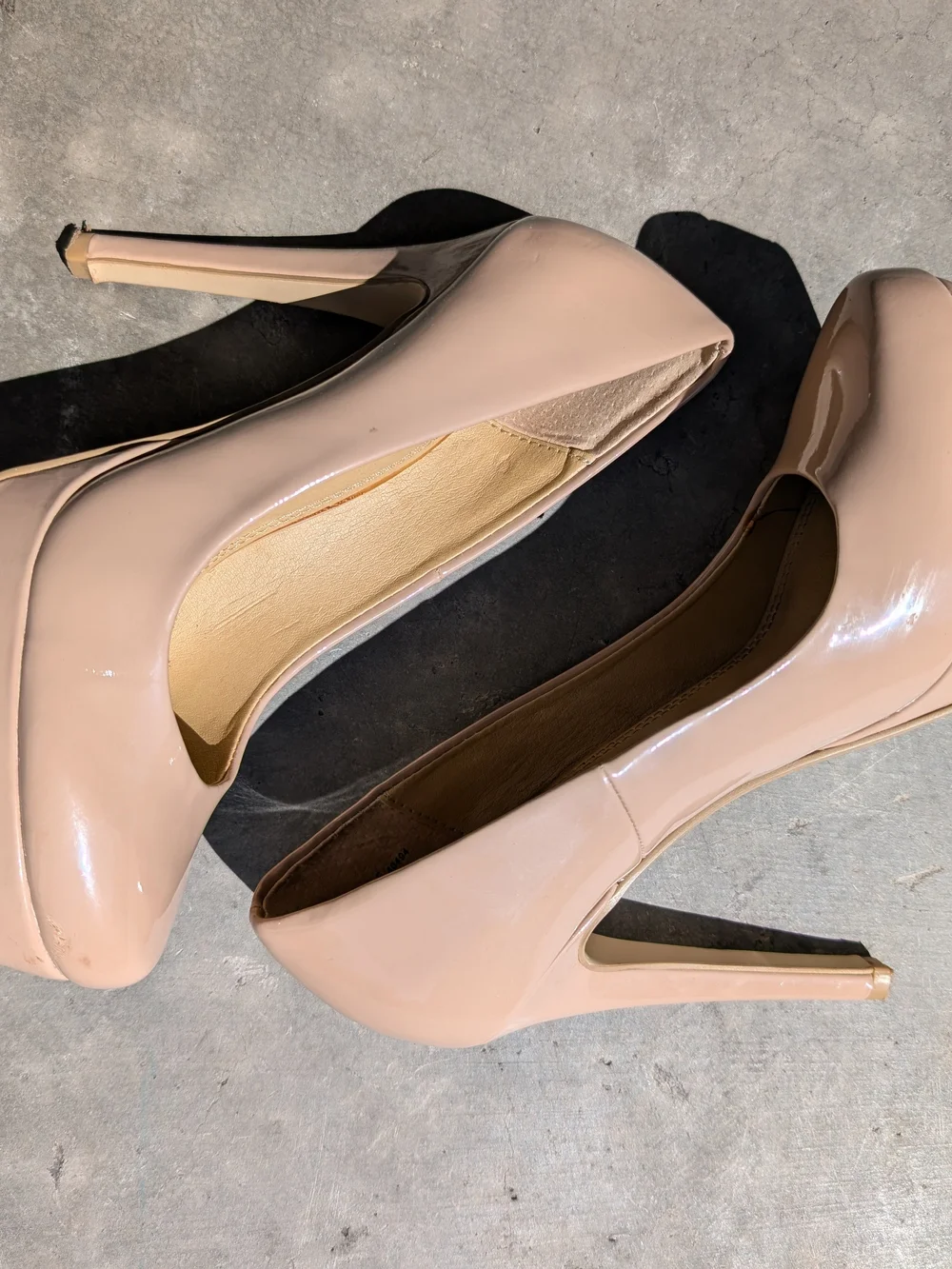 Chinese Laundry Nude Patent Round-Toe High Heels